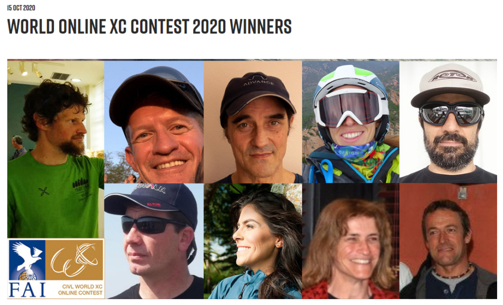 WORLD ONLINE XC CONTEST 2020 WINNERS