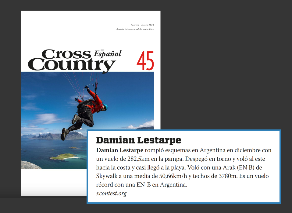 Damián Lestarpe en Revista Cross Country
